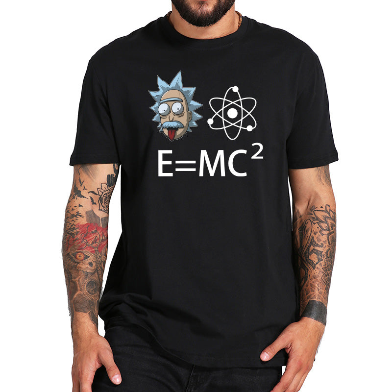 Rick and Morty T Shirt Funny Geek Style T-shirt E=MC2 Printed High Quality Cotton Short Sleeve Einstein Tee Tops