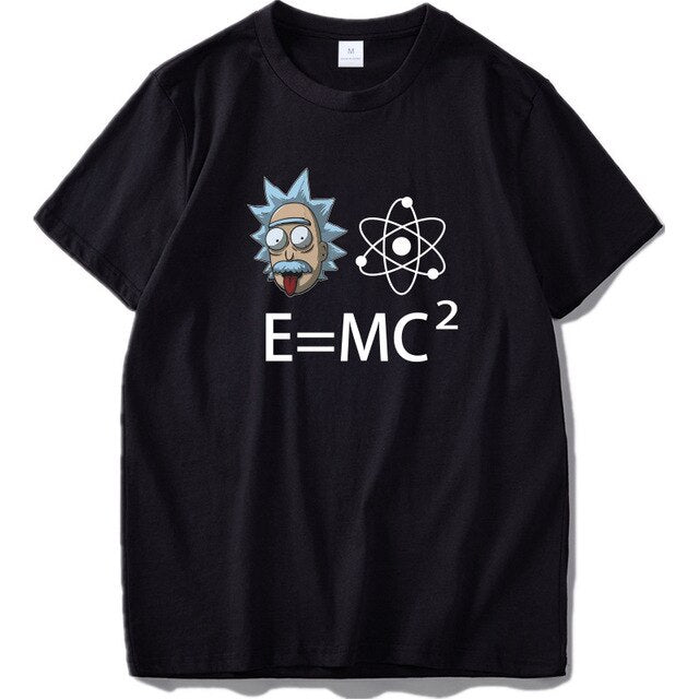 Rick and Morty T Shirt Funny Geek Style T-shirt E=MC2 Printed High Quality Cotton Short Sleeve Einstein Tee Tops