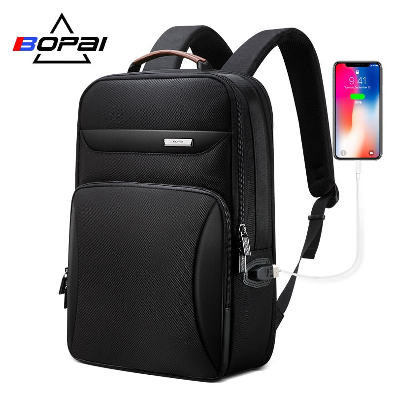 BOPAI 2019 Stylish Backpack Men Enlarged Notebook Backpack 15.6 Inch Fashion Business Male Backpack Weekend Travel Back Pack