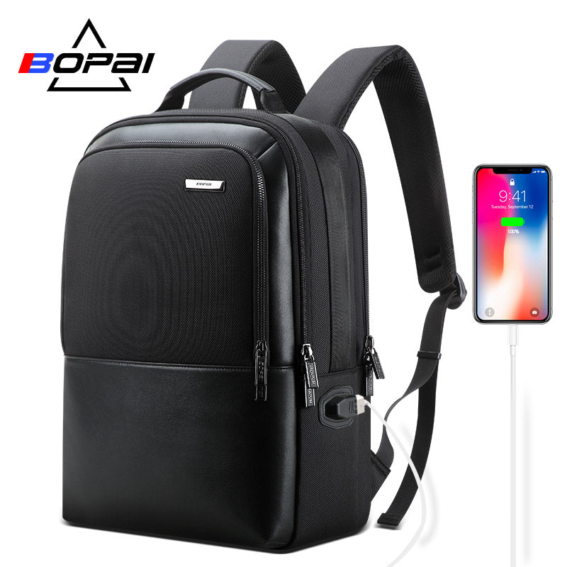 2019 BOPAI Business Backpack 15.6inch bagpack For Men Functional Rucksack with USB Charging Port Back Packs Travelling Bags male