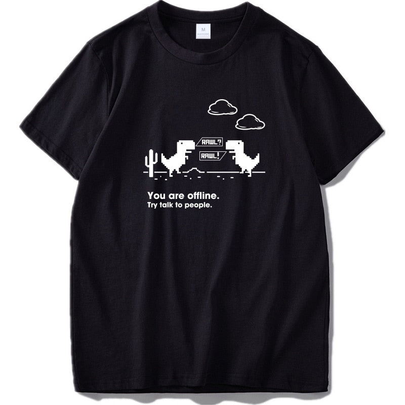 Internet Is Broken T shirt Funny Computer Offline Camiseta Homme 100% Cotton Hipster Tee Programmer Office Crew Neck T-shirt
