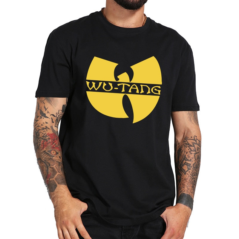 Wu Tang Clan T Shirt Hip-Hop Band Logo Creative Design Tops Simple EU Size 100% Cotton Short Sleeve Crewneck Soft Shirt